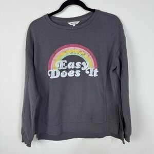 Wildfox Easy Does It Rainbow Crewneck Graphic Sweatshirt Causal